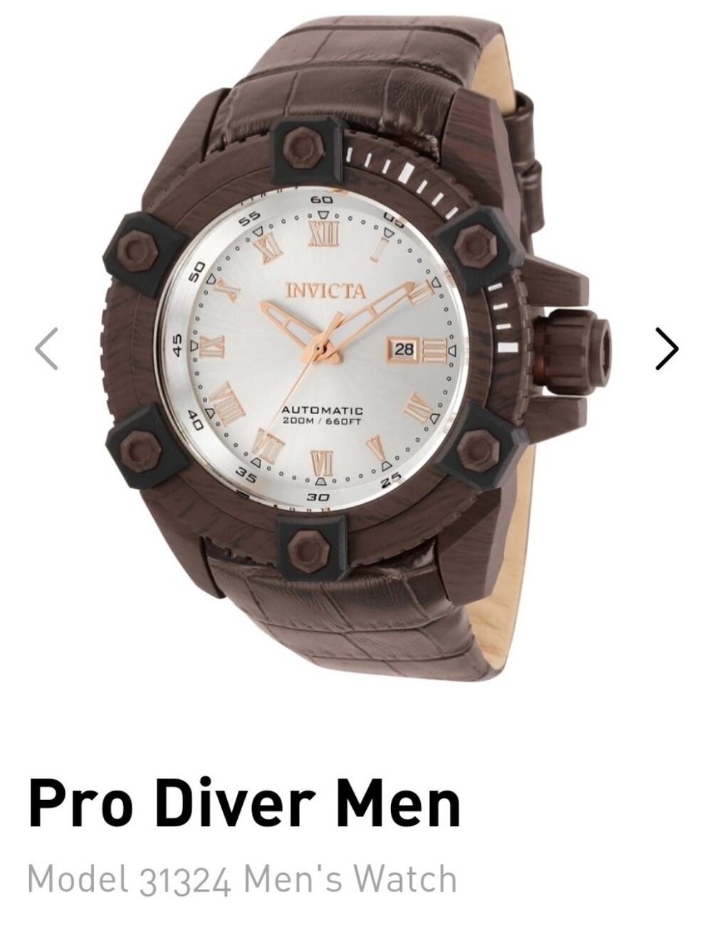 Invicta Pro Diver Automatic Watch 56mm Model #31324